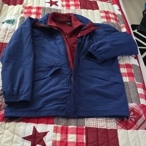L.L. Bean Men's Navy and Burgundy Ski Jacket